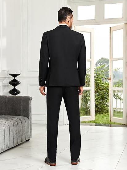 Mens Suit Slim Fit 3 Piece Double Breasted Suit Men Formal Tuxedo Set Casual Wedding Prom Groom Suits
