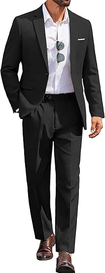 Mens Suit Slim Fit 3 Piece Double Breasted Suit Men Formal Tuxedo Set Casual Wedding Prom Groom Suits