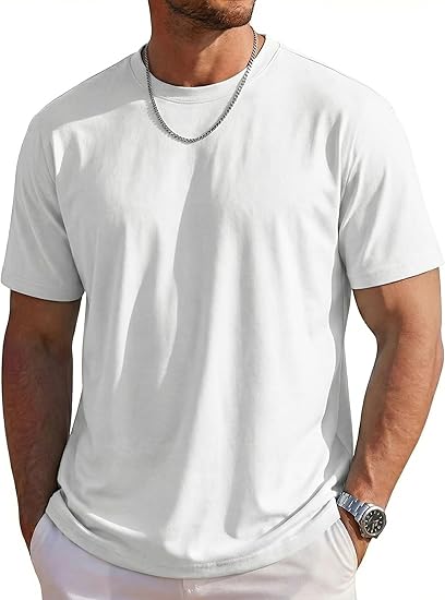 Mens T-Shirts Short Sleeve UPF 80+ Sun Protection Lightweight Moisture Wicking Casual Crew Neck Basic Tees