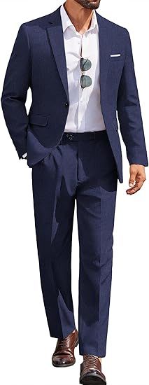 Men Suits Classic Fit 2 Piece Suit Set One Button Casual Blazer Wedding Bussiness Suit Separates
