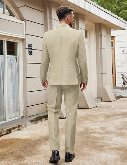 Men Suits Classic Fit 2 Piece Suit Set One Button Casual Blazer Wedding Bussiness Suit Separates